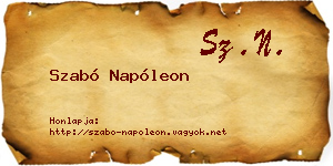 Szabó Napóleon névjegykártya
